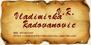 Vladimirka Radovanović vizit kartica